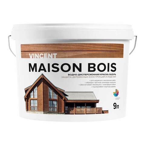 Краска для древесины Vincent Maison Bois / Винсент Мезон Буа шелковисто-глянцевая