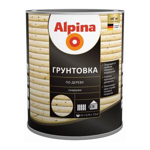 Грунтовка-антисептик по дереву Alpina / Альпина