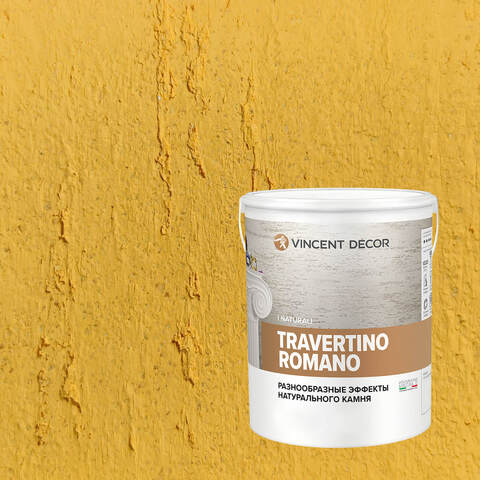 Декоративная штукатурка с эффектом камня травертина Vincent Decor Travertino Romano / Винсент Декор