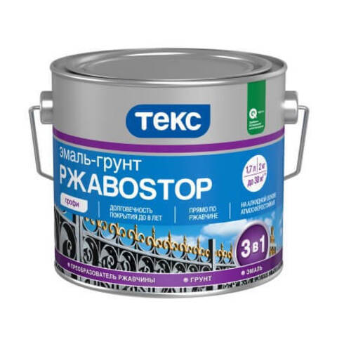 Эмаль-грунт по металлу молотковая Текс Ржаво Stop / Стоп Профи полуглянцевая