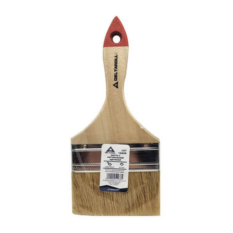 Кисть из натуральной щетины Deltaroll 126 деревянная ручка / Дельтарол