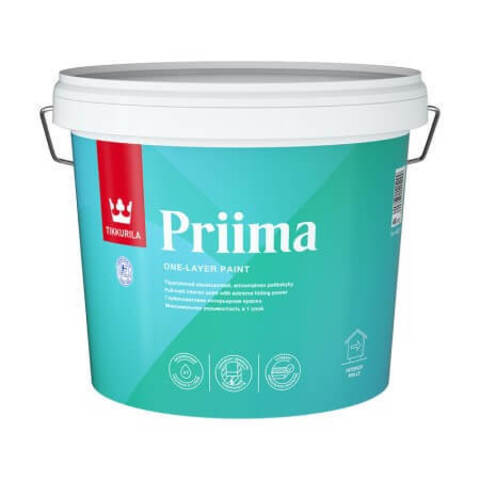Краска интерьерная с укрывистостью в один слой Tikkurila Priima / Тиккурила Приима