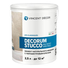 Декоративная штукатурка Vincent Decor Decorum Stucco Multieffet base Perle / Винсент Декор