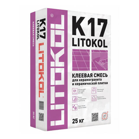Клей для плитки и керамогранита Litokol K17 / Литокол