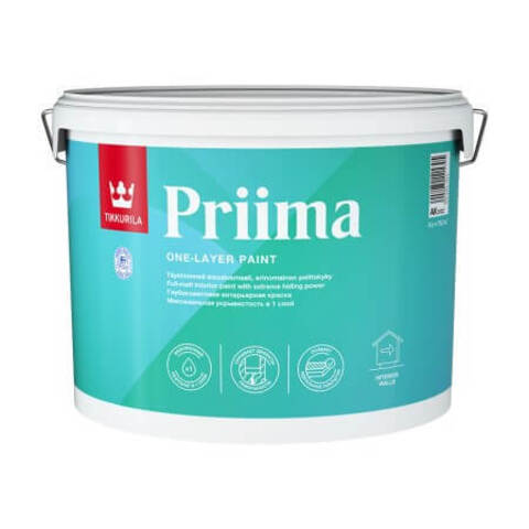 Краска интерьерная с укрывистостью в один слой Tikkurila Priima / Тиккурила Приима