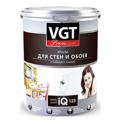 Краска моющаяся для стен и обоев VGT Premium IQ 123 / ВГТ Премиум
