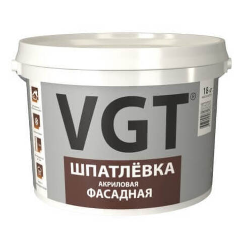 Шпатлевка акриловая фасадная VGT / ВГТ 18кг Шпатлевка акриловая фасадная VGT / ВГТ