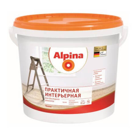 Краска для стен и потолков Alpina / Альпина Практичная Интерьерная матовая
