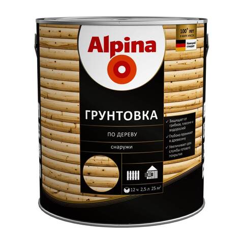 Грунтовка-антисептик по дереву Alpina / Альпина