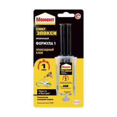 Клей эпоксидный двухкомпонентный Момент Супер Эпокси Формула 1 шприц