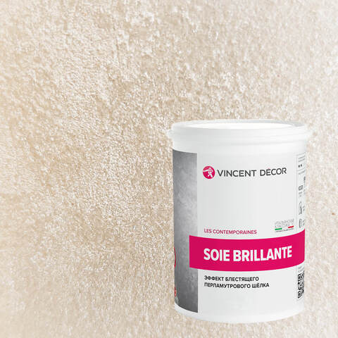 Декоративная штукатурка с эффектом блестящего шелка Vincent Decor Soie Brillante / Винсент Декор