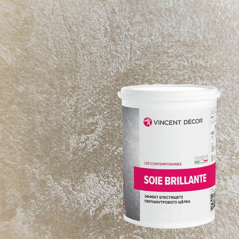 Декоративная штукатурка с эффектом блестящего шелка Vincent Decor Soie Brillante / Винсент Декор
