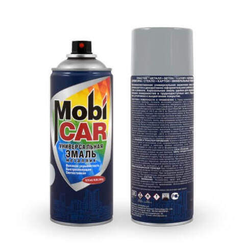 Эмаль аэрозольная универсальная с эффектом металлик MobiCAR / Мобикар