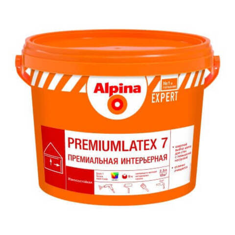 Краска для стен и потолков Alpina Expert Premiumlatex 7 / Альпина Премиумлатекс 7