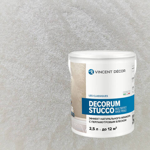 Декоративная штукатурка Vincent Decor Decorum Stucco Multieffet base Perle / Винсент Декор