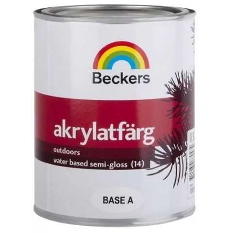 Краска универсальная, фасадная Beckers Akrylatfarg / Беккерс Акрилатфарг полуматовая