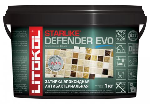 Затирка антибактериальная эпоксидная Litokol Starlike Defender Evo / Литокол Старлайк Дефендер Эво