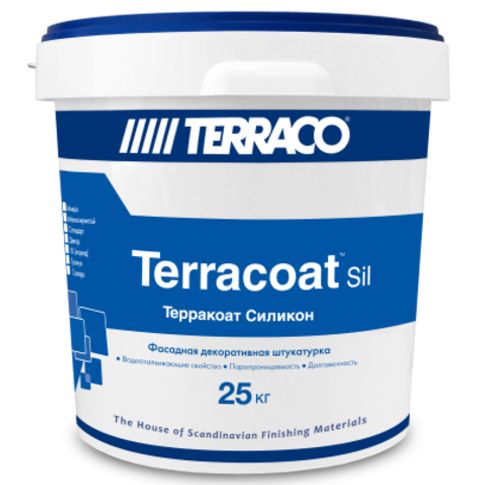 Штукатурка силиконовая, декоративная "короед" Terraco Terracoat Sil / Террако Терракоат Сил