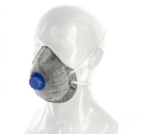 Респиратор маска с угольным слоем и клапаном выхода FFP1 СибрТех