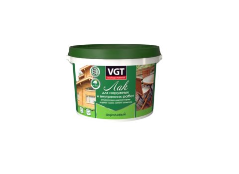 Лак цветной акриловый матовый для наружных и внутренних работ VGT / ВГТ