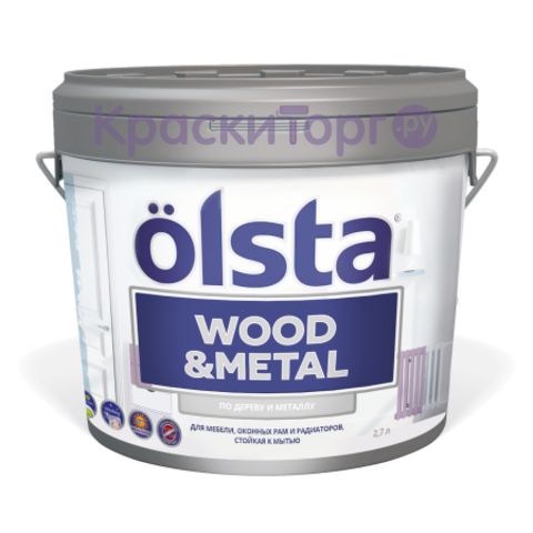 Краска по дереву и металлу OLSTA Wood&metal / Ольста Вуд&Металл глянцевая