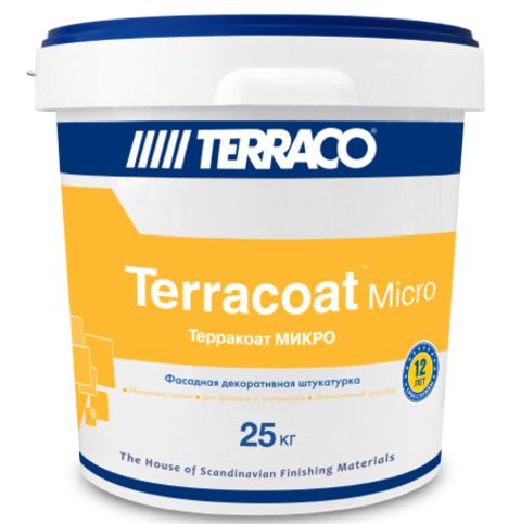 Штукатурка декоративная силиконизированная "шуба" Terraco Terracoat Micro / Террако Терракоат Микро