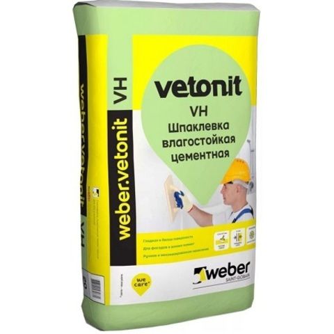 Шпатлевка финишная, влагостойкая Weber Vetonit VH белая / Вебер Ветонит ВШ
