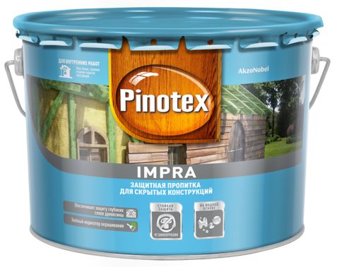 Защитная пропитка-антисептик для скрытых конструкций Pinotex Impra / Пинотекс Импра